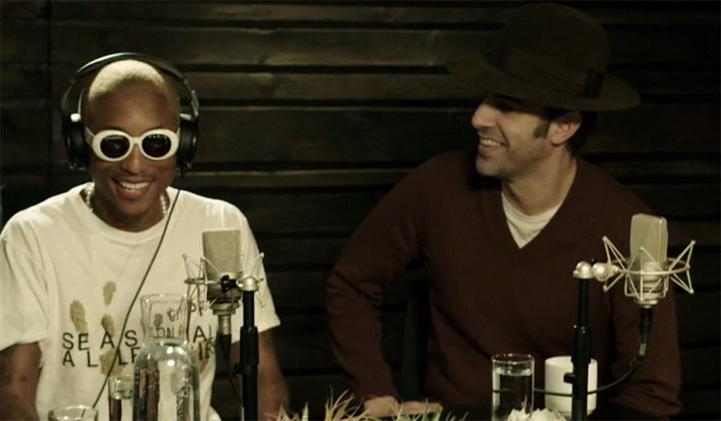 Sacha Baron Cohen, Pharrell Williams, Beats 1 Show Sacha Baron Cohen, Pharrell Williams, Beats 1 Show